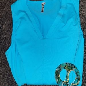 Lulu B soft stretchy teal sleeveless top
